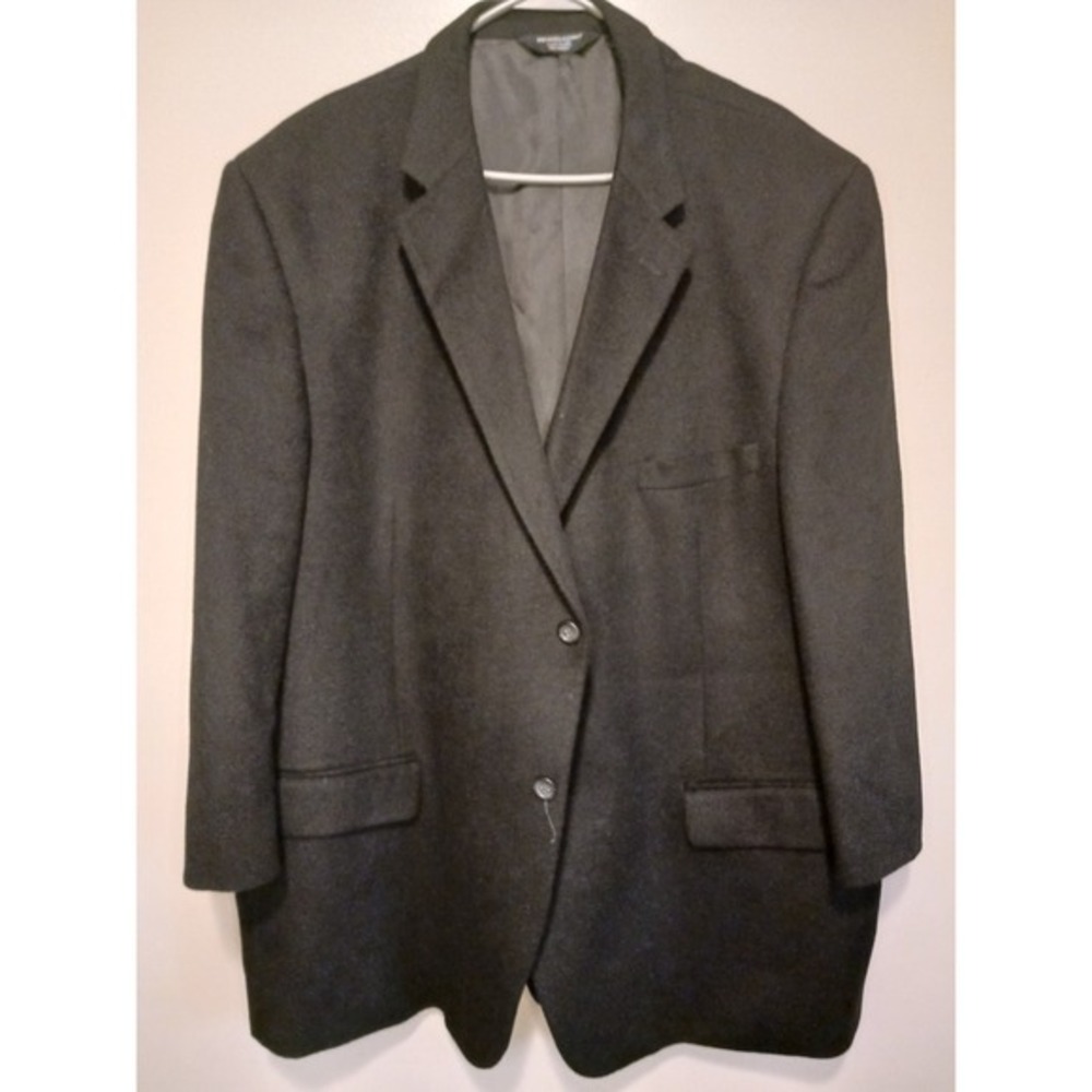 PRONTO UOMO‎ Couture Black 100% Lambswool Suit Jacket Blazer Coat 54R